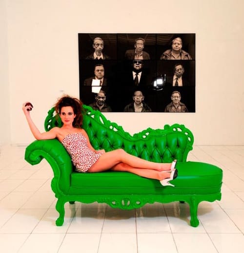 bright green chaise lounge