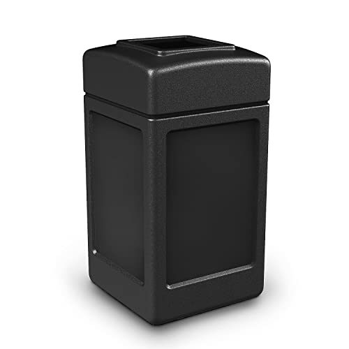 Commercial Zone Products PolyTec Series 42gal Square Trash Can, Black