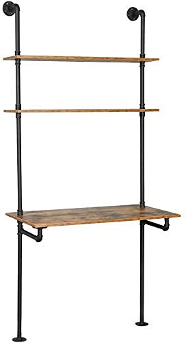 ZIOTHUM Wall Mount Desk, Ladder Desk, Shelf Desk, Industrial Desk,