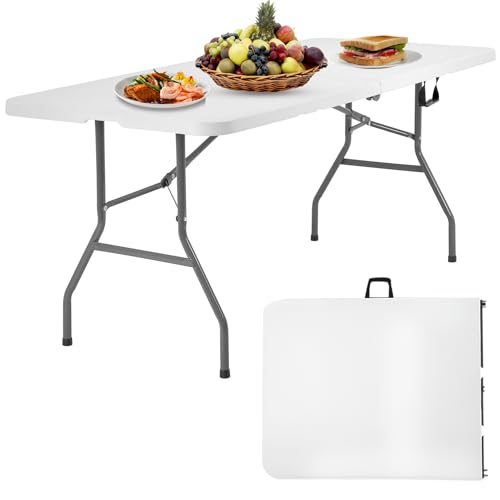 Ruesleag 6 Foot Folding Table Small Table Multipurpose Indoor Outdoor