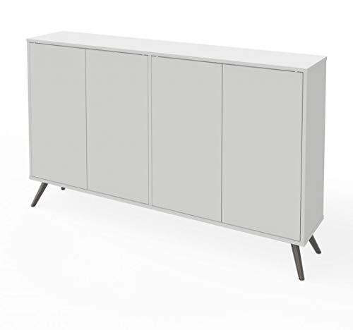 Bestar Krom 60W Narrow Storage Cabinet with Metal Legs in