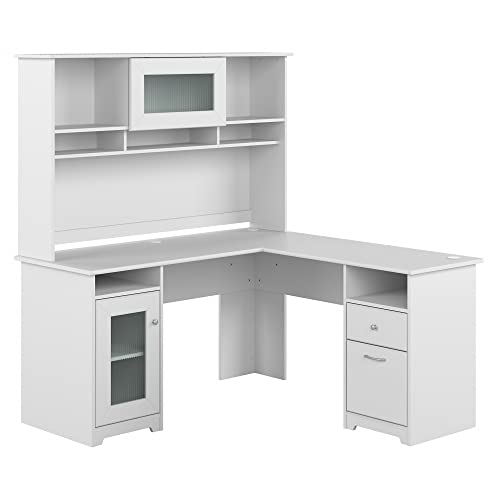 Bush Furniture Cabot L Shaped Desk with Hutch | Corner