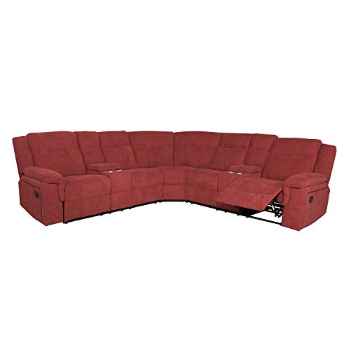 Reclining Sectional Sofa Recliner Sofa with Cup Holders and 2