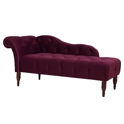 Jennifer Taylor Home Samuel Tufted Roll Arm Chaise Lounge, Burgundy