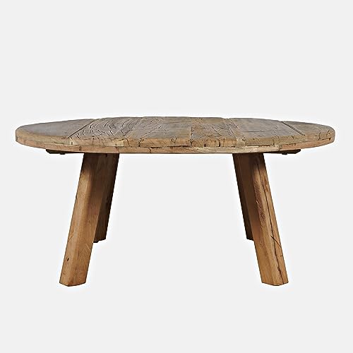 Jofran Reclamation 36" Round Rustic Reclaimed Solid Wood Coffee Table