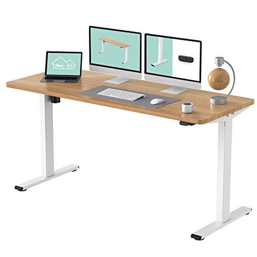 FLEXISPOT 60" Large Height Adjustable Desk, Electric Standing Desk Sit