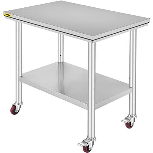 Vevor Mophorn Stainless Steel Work Table 36x24 Inch with 4