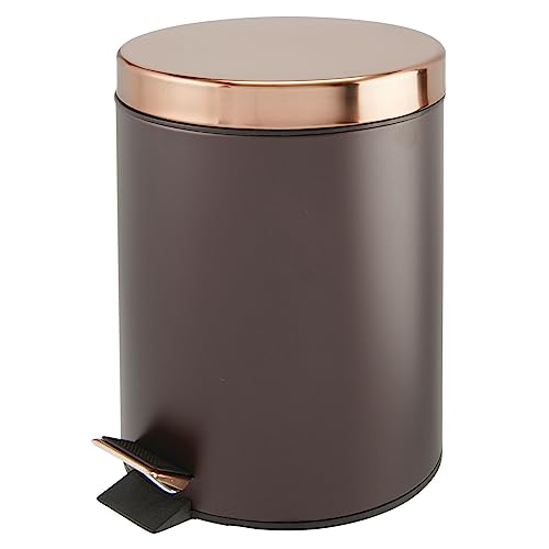 mDesign Pedal Bin — Metal Waste Bin with Pedal, Lid