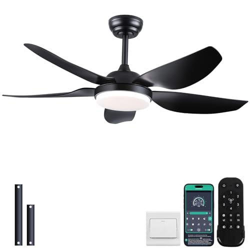 Kviflon 46 Inch Ceiling Fans with Lights and Remote/APP Control,Modern