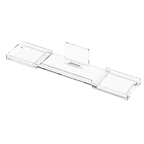 Kucle Expandable Acrylic Bathtub Tray - 23-42 Inches Bath Caddy