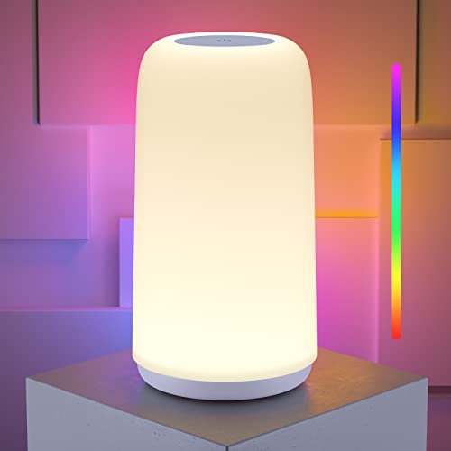 ROOTRO Touch Bedside Table Lamp, [Sleek Design & RGB Mode]
