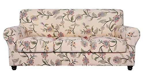SearchI Stretch Sofa Cover Printed Couch Cover, Floral Pattern 4