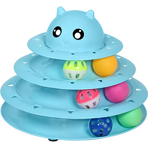 UPSKY Cat Toy Roller 3-Level Turntable Cat Toys Balls with