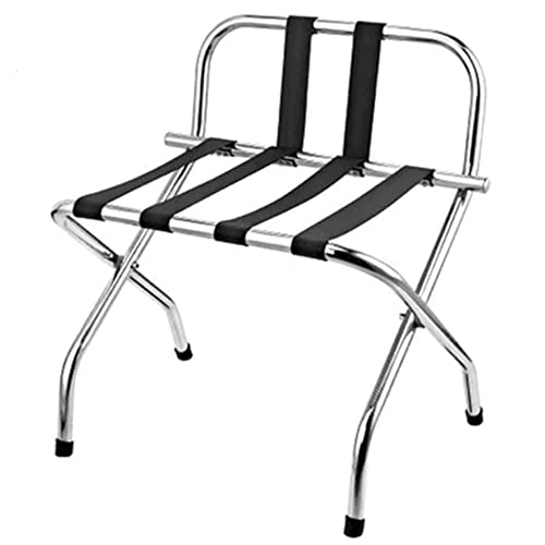 AMENITIES DEPOT 2 Pack- Folding Chrome Stainless Steel Luggage Rack