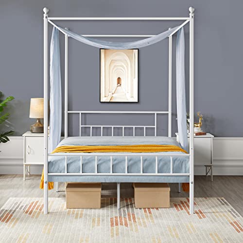Yaheetech Canopy Bed Frames Platform Bed Frame Four-Poster Canopied Bed