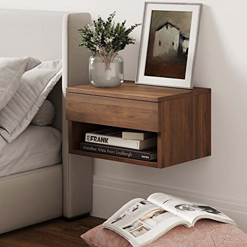 Nathan James Jackson Modern Floating Bedside Nightstand with Drawer, 1,