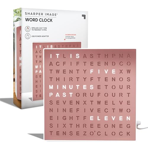 Sharper Image® LED Light-Up Word Clock [Amazon Exclusive] 7.75" Modern