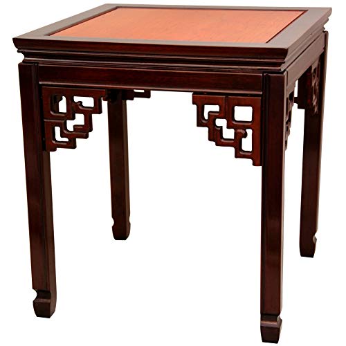 Oriental Furniture Rosewood Square Ming Table - Two-tone
