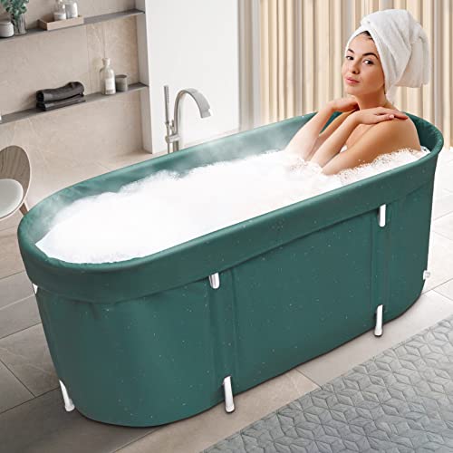 MATHOWAL Portable Bathtub, Foldable Bathtub, Bathtub for Adults, Bathtub with