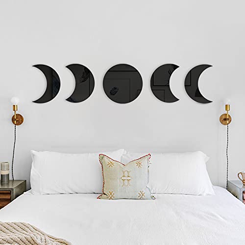 RTMISA Moon Phases Mirror Set Boho Decor Halloween Scandinavian Natrual