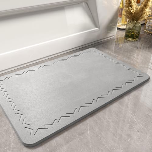 AMOAMI-Stone Bath Mat for Bathroom-Quick Dry Diatomaceous Earth Stone Bathroom