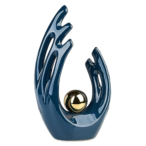 AWNR Abstract Sculpture 12’’H Navy Blue Wings Statue Unique Art