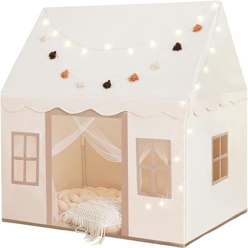 Large Kids Tent with mat, Star Lights, Tissue Garland, Play