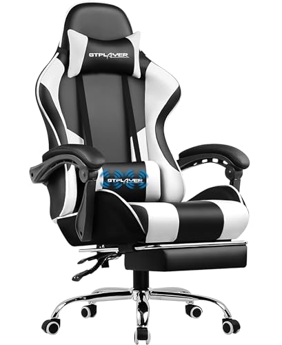 GTPLAYER Gaming Chair, Computer Chair with Footrest and Lumbar Support,