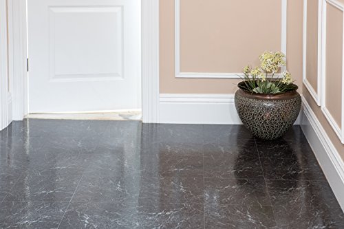 Achim Home Furnishings FTVMA40920 Nexus 12-Inch Vinyl Tile, Marble Black with White Vein, 20-Pack