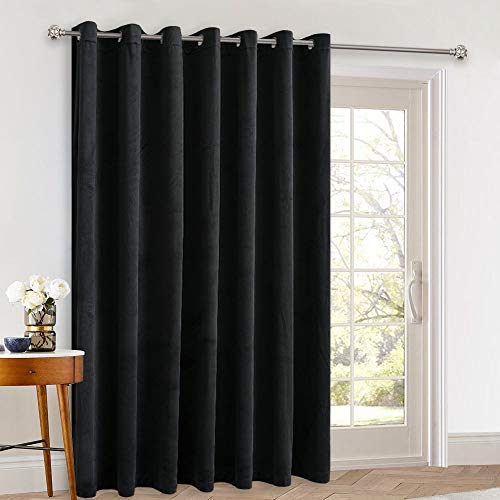 StangH Black Blackout Velvet Curtains - Portable Room Divider Curtains