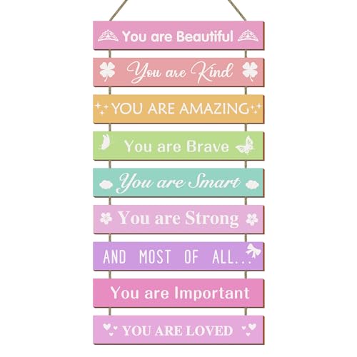 UBTKEY Girls Room Wall Decor, Set of 9 Pieces Wall