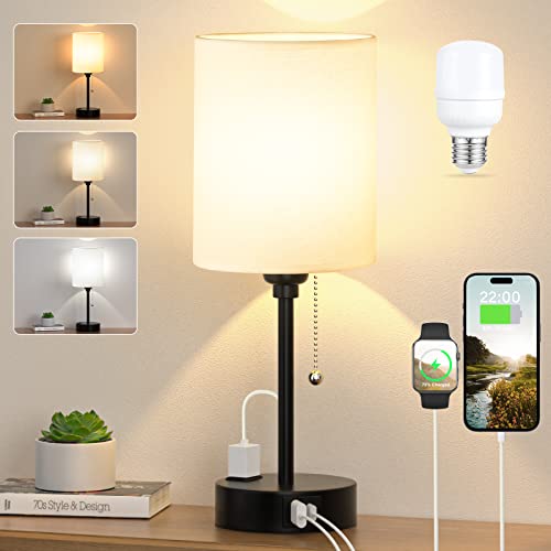 Small Bedroom Lamps with USB C and A Ports 3