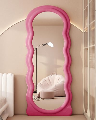 Otlsh Wavy Floor Mirror, 63" x 24" Full Length Mirror