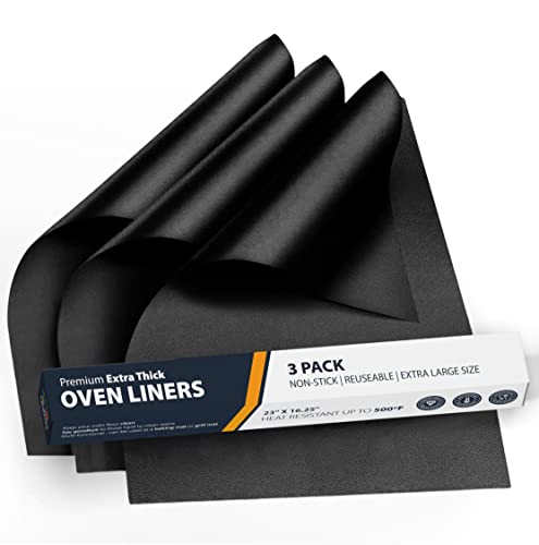 Oven Liners for Bottom of Oven - 3 Pack Large
