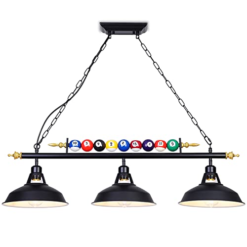 Mcacggo 3-Light Billiard Pool Table Lights, for 7'-8' Table with