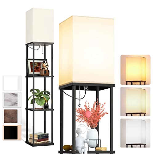 addlon Floor Lamp with Shelves, 4-Tier Modern Shelf Floor Lamp
