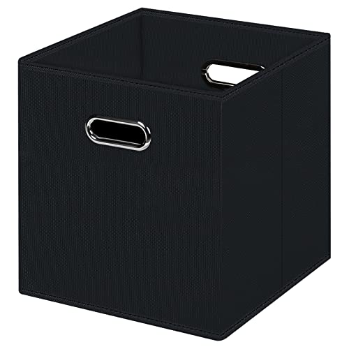 HEAYEEG Black Foldable Storage Cubes Bins , Fabric Storage Box
