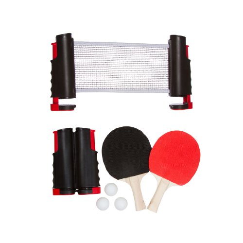 Trademark Innovations Portable & Lightweight Ping Pong Game Set (Red)