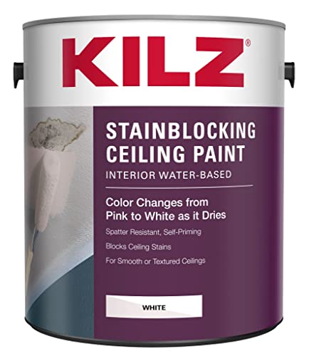 KILZ Stainblocking Ceiling Paint, Interior, White, 1 Gallon