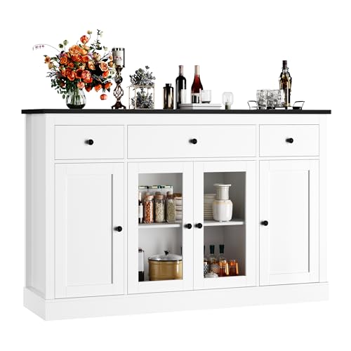 HOSTACK Sideboard Buffet Cabinet with Storage, 55" Large Kitchen Storage