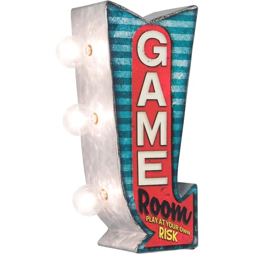 Game Room Double-Sided Marquee Sign With LED Bulbs Vintage Inspired