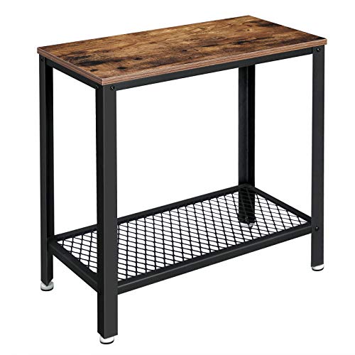 VASAGLE 2-Tier Narrow Side End Table for Couch, Rustic Sofa