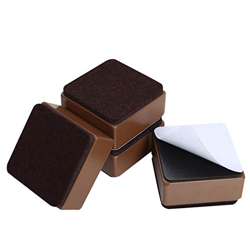 Ezprotekt 1.2 Inch Bed and Furniture Risers, Heavy Duty Square