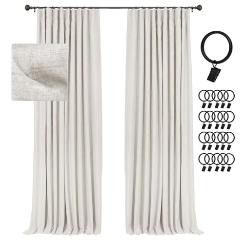 INOVADAY 100% Blackout Curtains for Bedroom 84 Inches Long, Clip