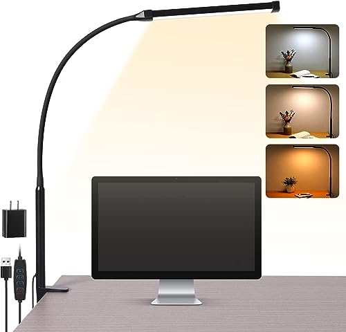 Voncerus LED Desk lamp with Clamp, Eye-Caring Clip on Lights