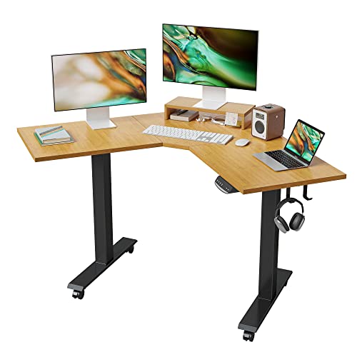 FEZIBO Dual Motor L Shaped Electric Standing Desk, 48 Inches