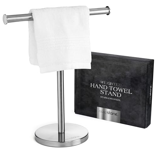 iSoapStone Luxury Hand Towel Holder Stand with Heavy Base, SUS