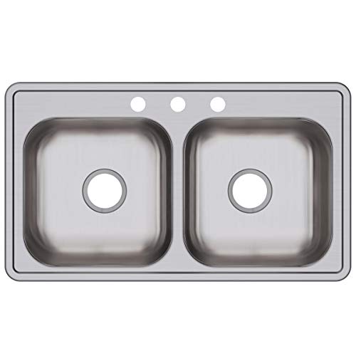 Elkay D233193 Dayton Equal Double Bowl Drop-in Stainless Steel Sink,