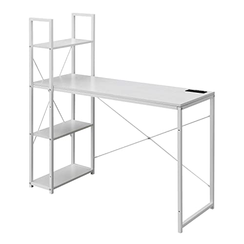 Convenience Concepts Designs2Go Office Workstation with Charging Station and Shelves,