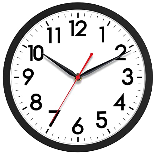 AKCISOT Wall Clock 10 Inch Silent Non-Ticking Modern Clocks Battery